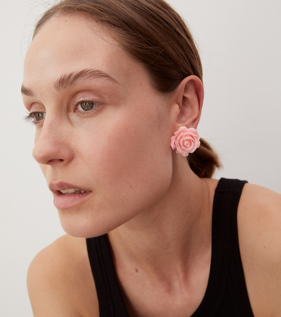 Petite Rose en rose Earrings