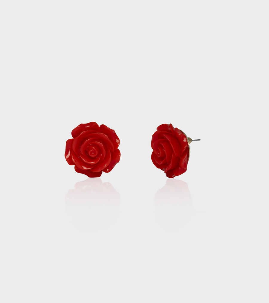 Petite Rose Rouge Earrings