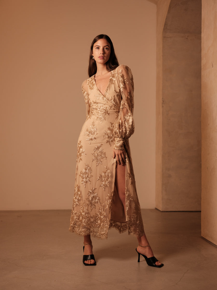 Gabrielle Mustard Embroidered