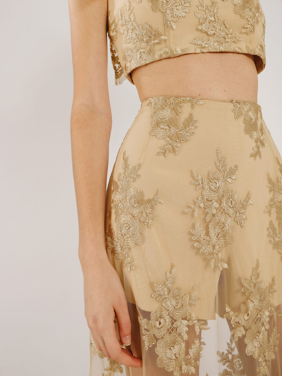 Carla Beige Embroidered