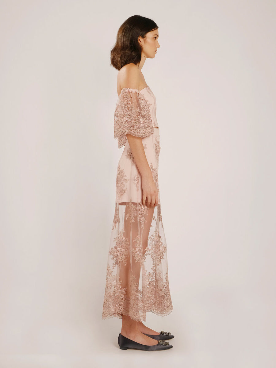 Theresa Pale Pink Embroidered