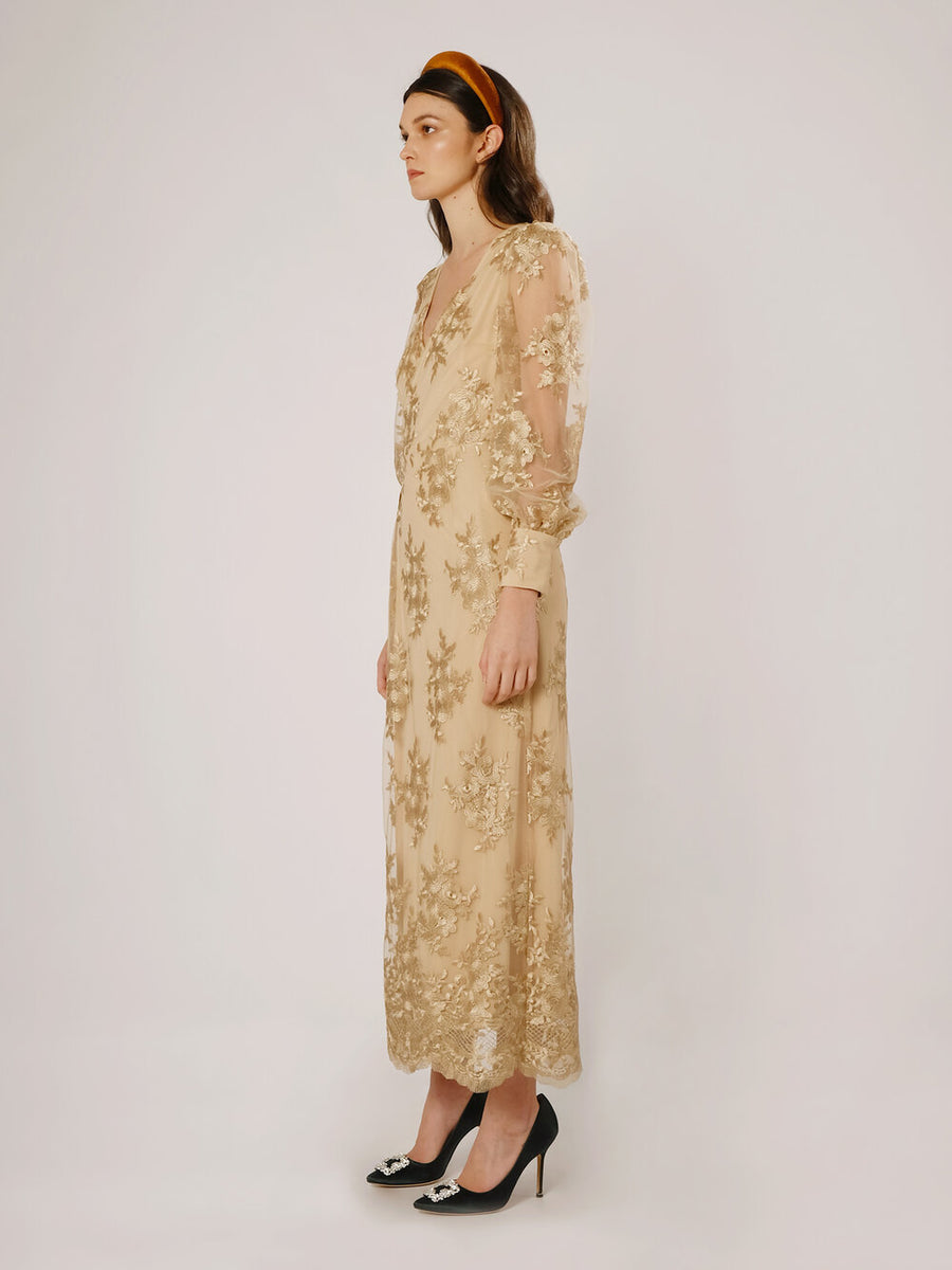 Gabrielle Mustard Embroidered