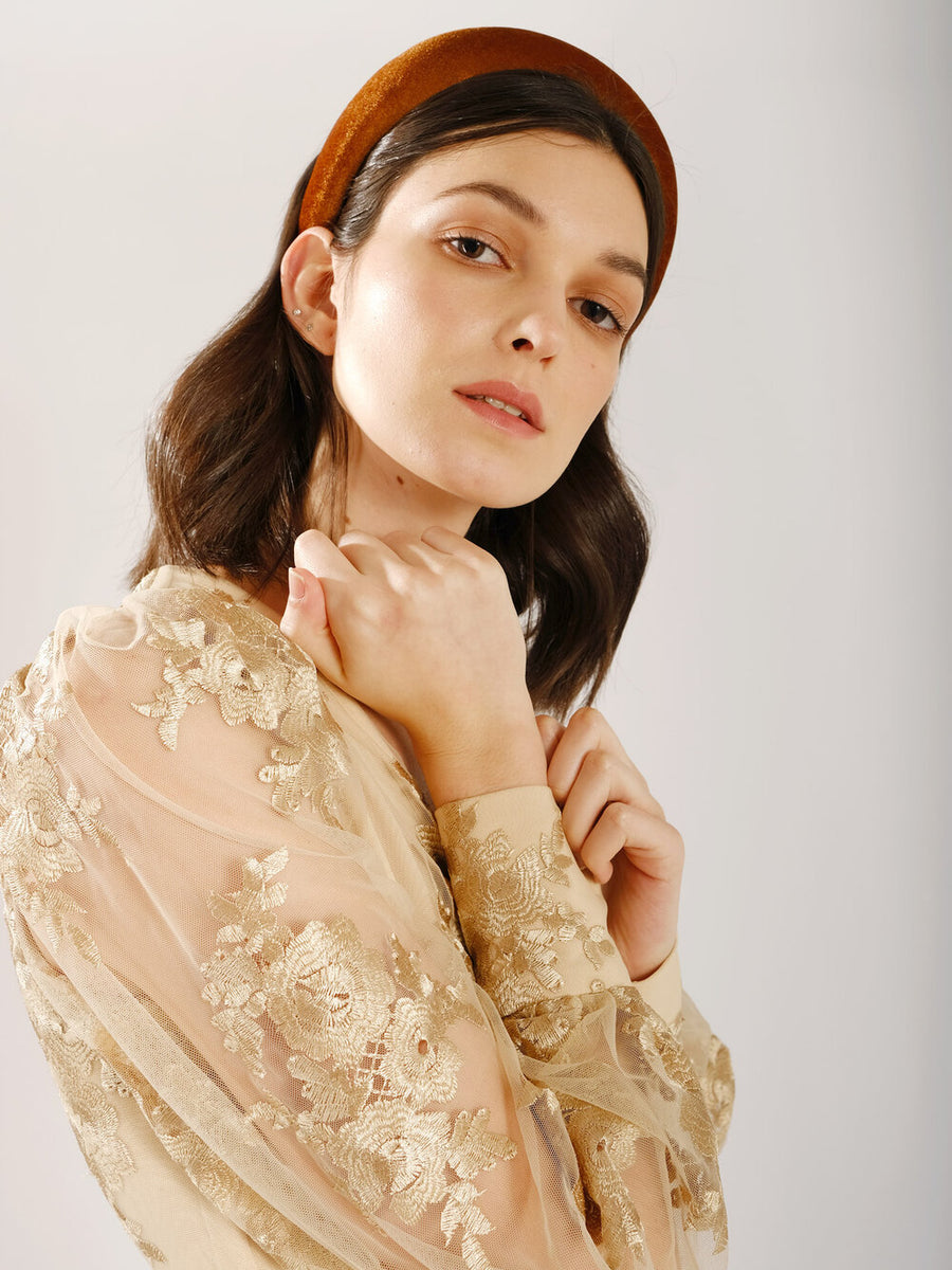 Gabrielle Mustard Embroidered